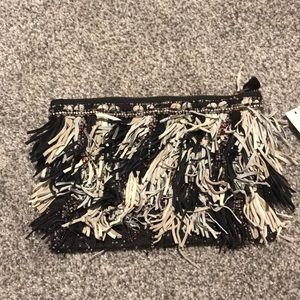 NWT Beaded and fringe Anthro clutch